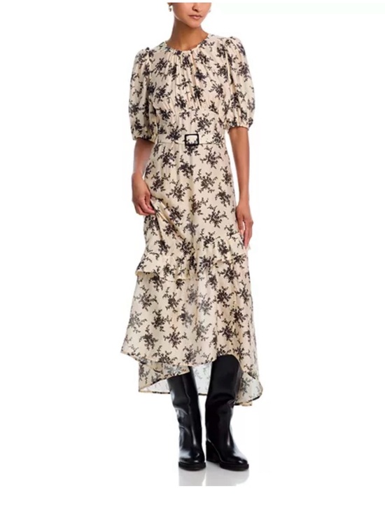 See By Chloe Dresses & Skirts - See By Chloe Joan Short Sleeve Maxi Dress with Black Floral Print